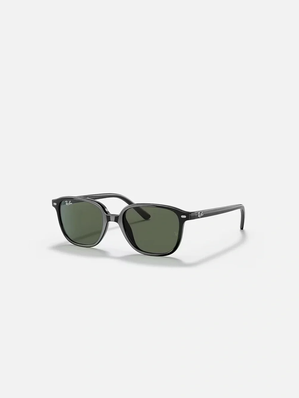 Ray-Ban Polished Black Kids Sunglasses with Dark Green Lenses